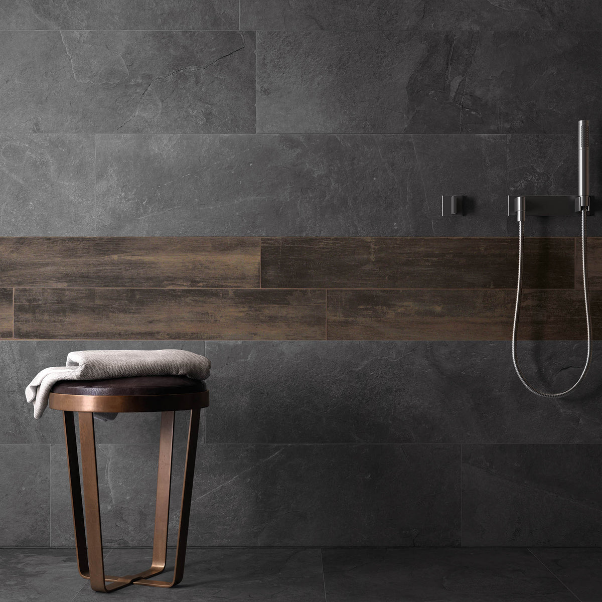Stone Look Tile Stonework - Ardesia Nera | Interni Austin